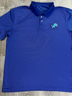 Detroit Lions Blue Polo Shirt with logo